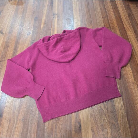 Magaschoni Hooded Sweater Ribbed Trims Drawstring Hood Size Small - Picture 2 of 7